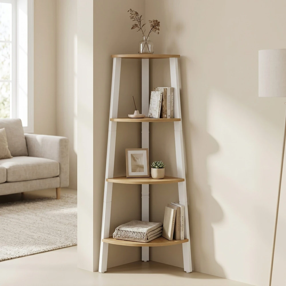 Songmics Kampinė lentyna VASAGLE, 33,4x33,4x125 cm, 4 lygiai