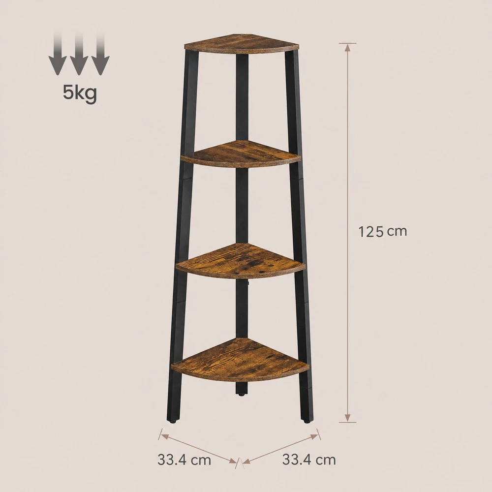 Songmics Kampinis lentyna 34x125x34 cm, 4 lentynos