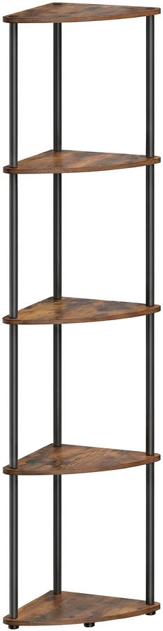 Songmics Kampinė lentyna su 5 lygiais, 38,3 x 27 x 139 cm, vintage ruda