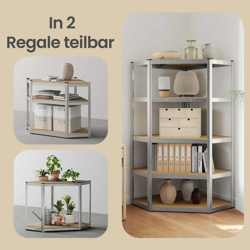Songmics Kampinis Stelažas sunkesniems daiktams, 5 lygiai, metalinis, 70x70x180 cm