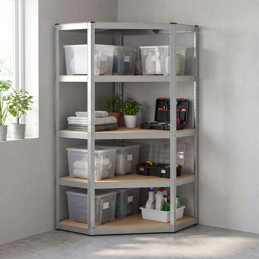 Songmics Kampinis Stelažas sunkesniems daiktams, 5 lygiai, metalinis, 70x70x180 cm