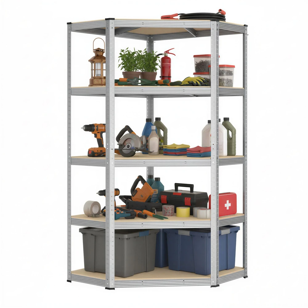 Songmics Kampinis Stelažas sunkesniems daiktams, 5 lygiai, metalinis, 70x70x180 cm