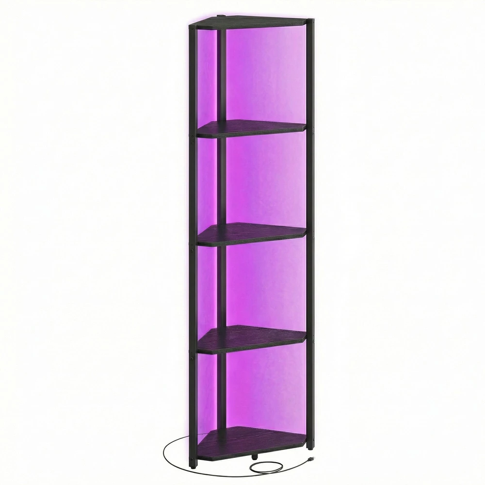 Songmics Kampinė lentyna 24,8 x 48 x 146,6 cm juoda