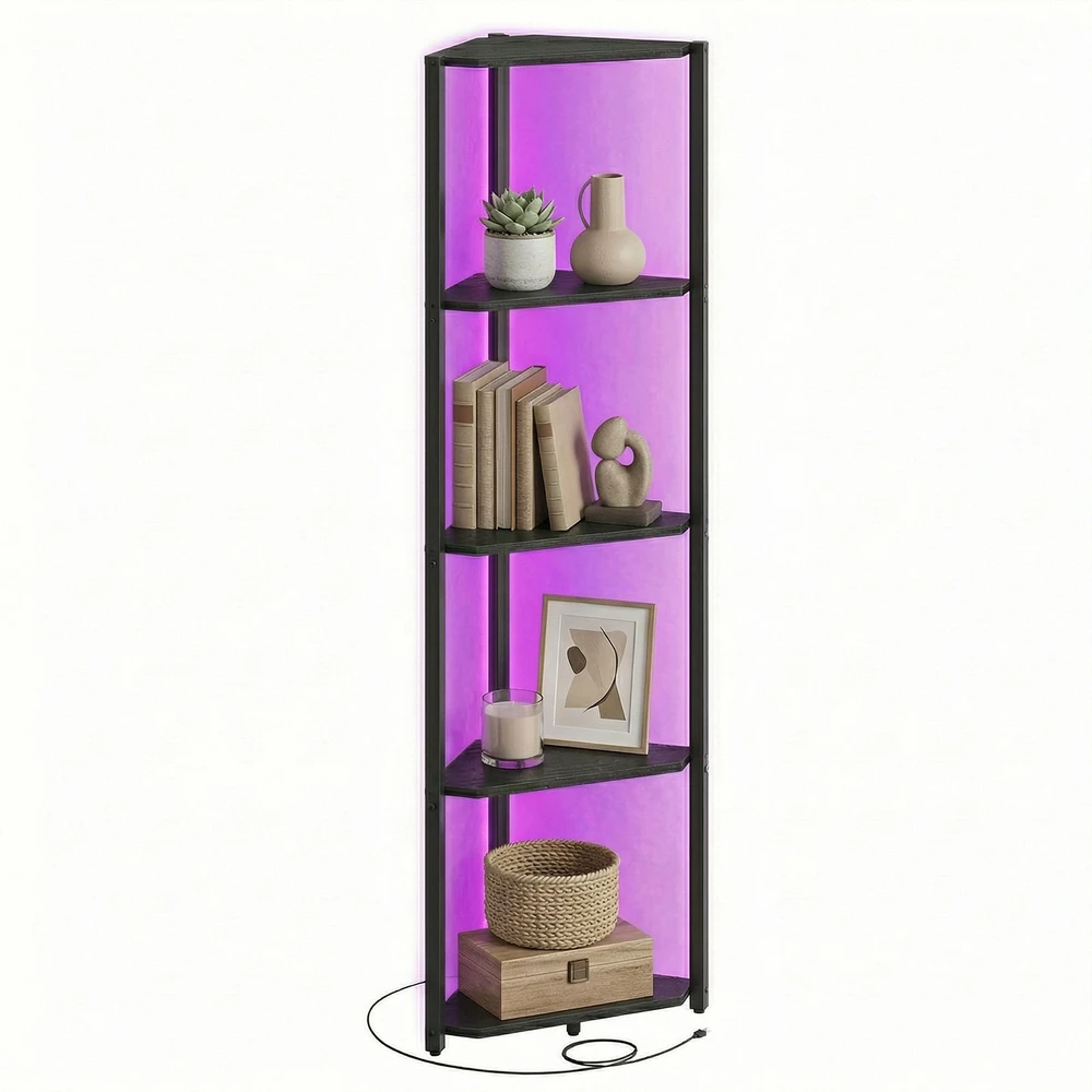 Songmics Kampinė lentyna 24,8 x 48 x 146,6 cm juoda