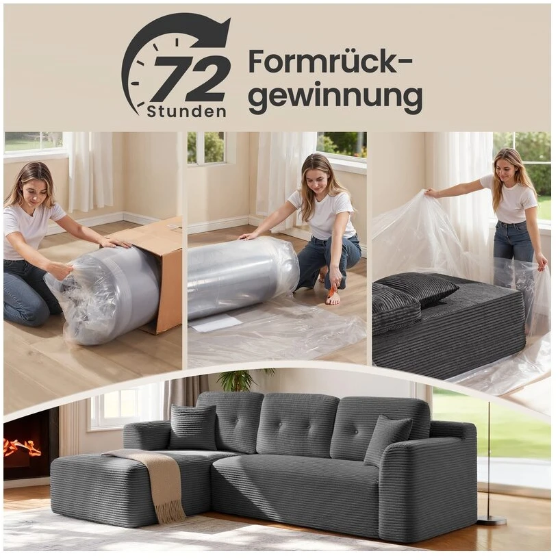Songmics Kampinė modulinė sofa 244 cm