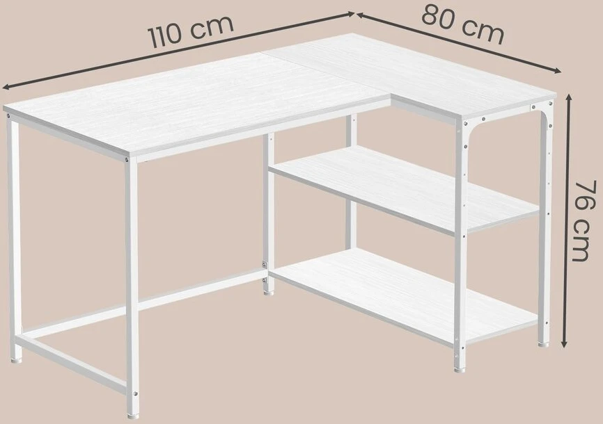 Songmics Kampinis kompiuterio stalas 110×80×76 cm