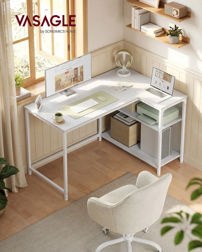 Songmics Kampinis rašomasis stalas 110 x 80 x 76 cm
