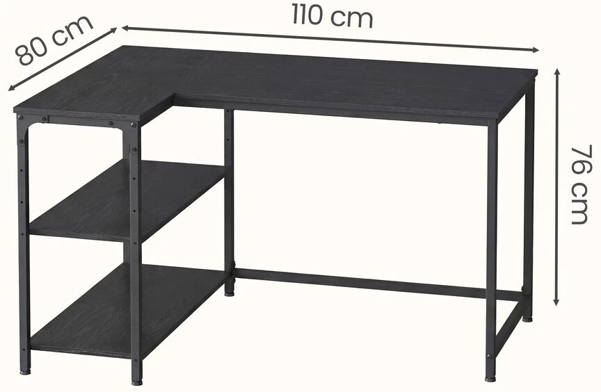Songmics Kampinis kompiuterio stalas 110 x 80 x 76 cm
