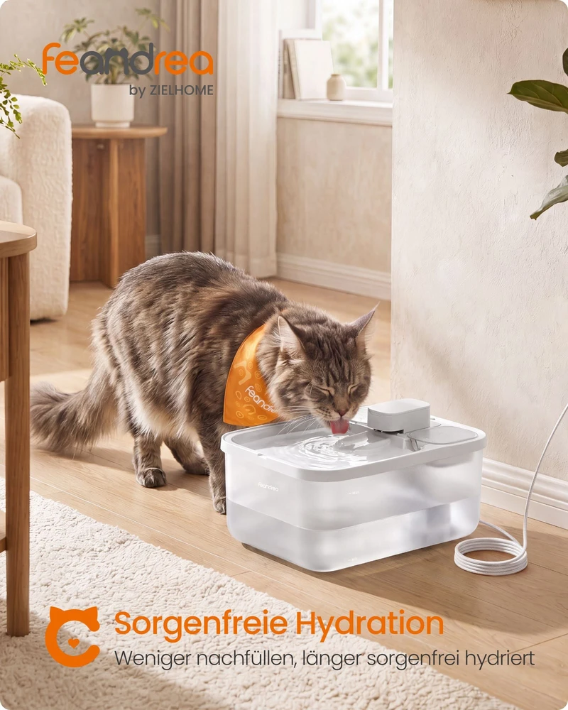 Songmics Kačių fontanas su 12 filtrų, baltas, 4,5 l