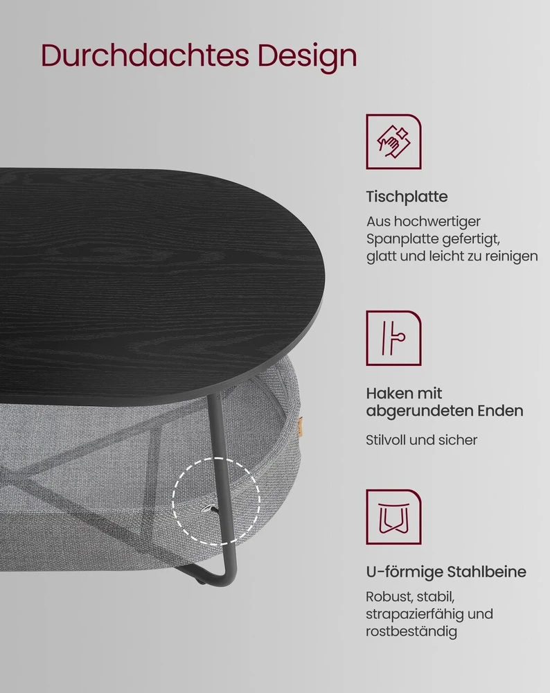 Songmics Kavos staliukas 55 × 100 × 45,7 cm