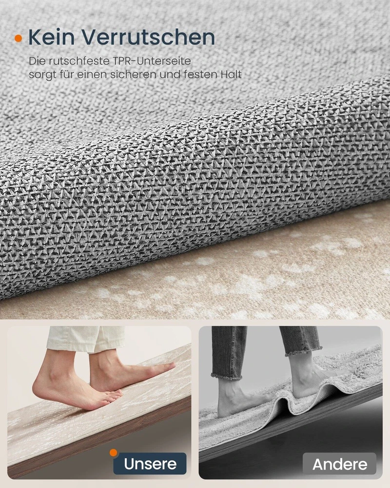 Songmics Boho stiliaus kilimas 140 x 200 cm, kapučino spalvos