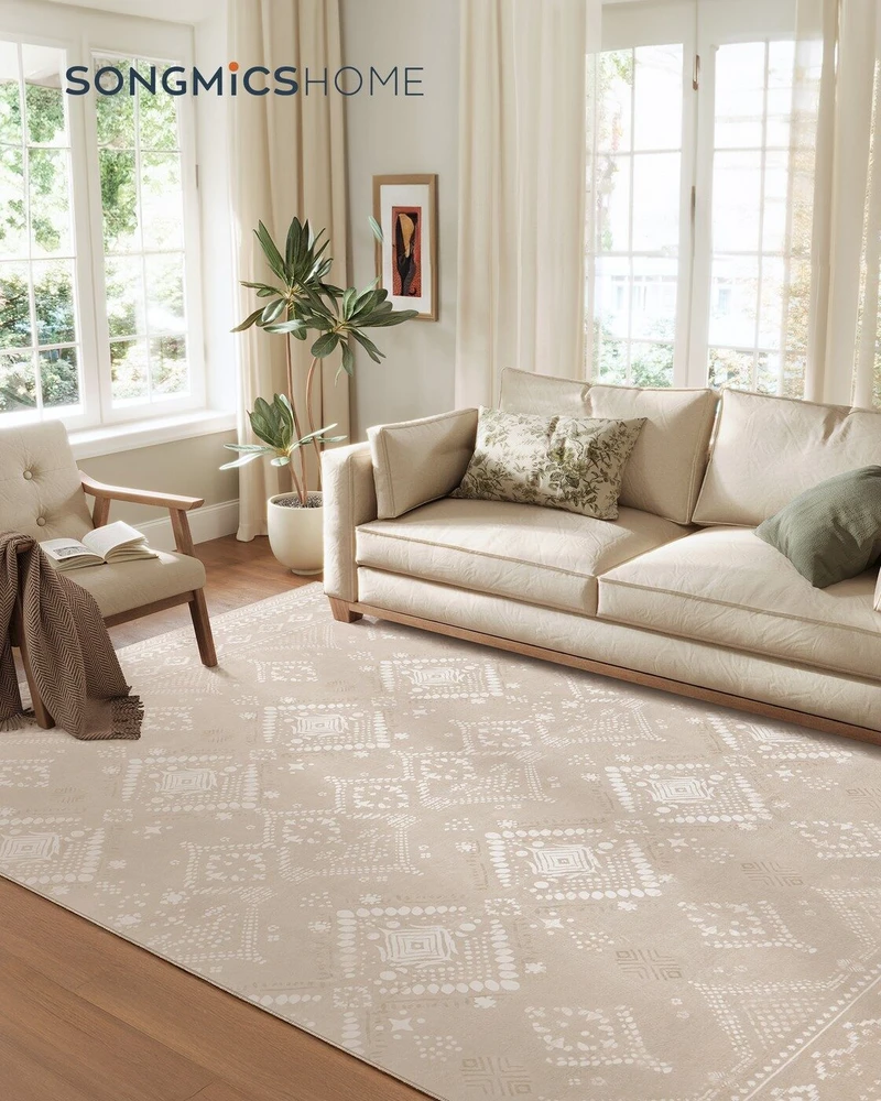 Songmics Kilimas 200x290 cm cappuccino spalvos
