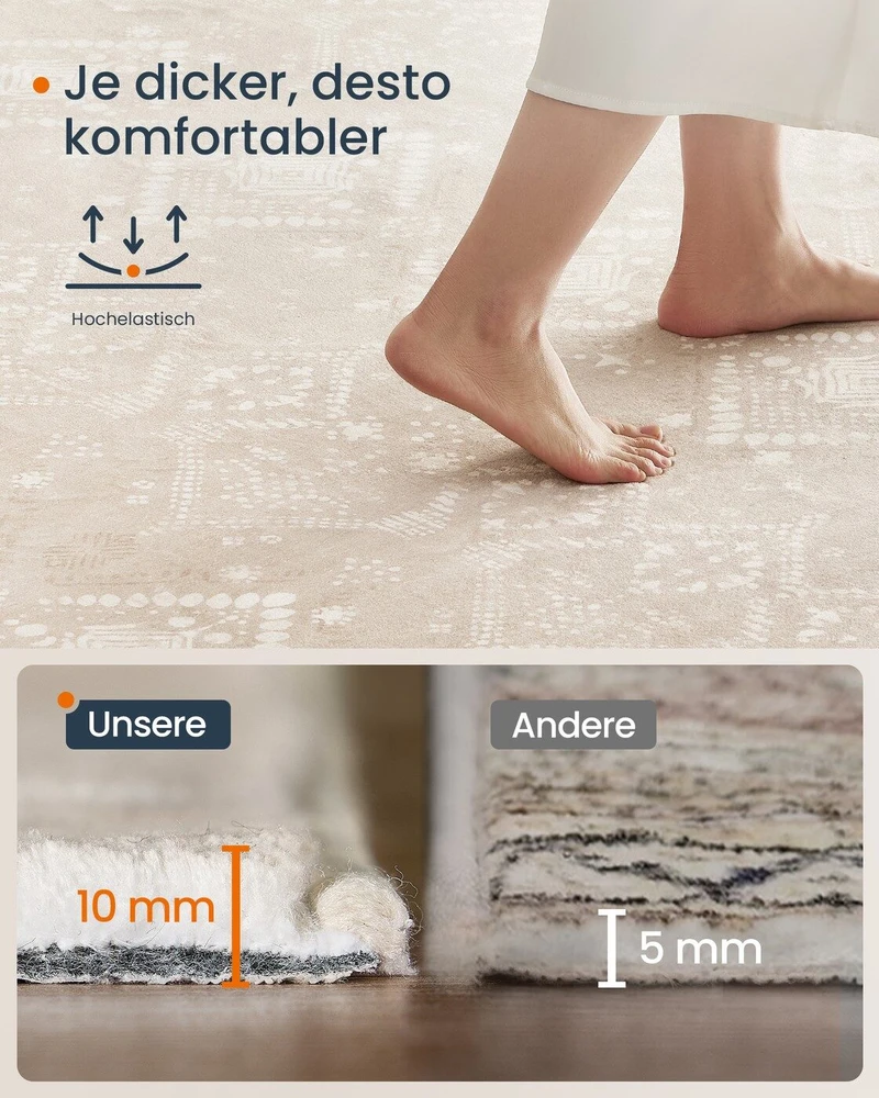 Songmics Kilimas 200x290 cm cappuccino spalvos