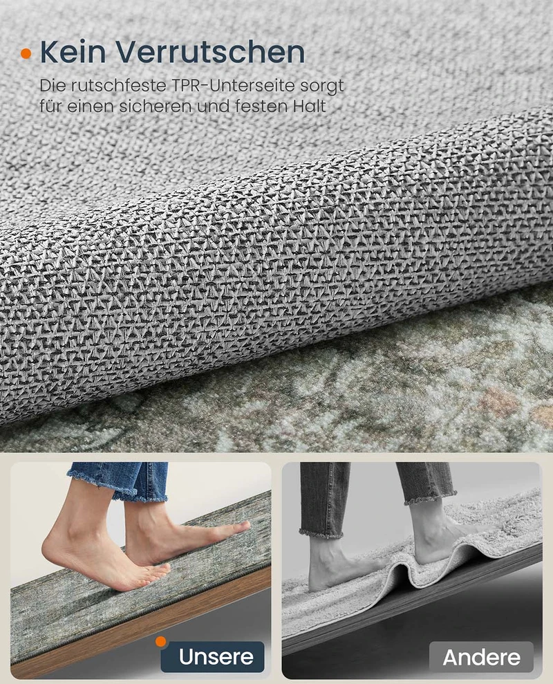 Songmics Kilimas 160x230 cm graikinio riešuto spalvos