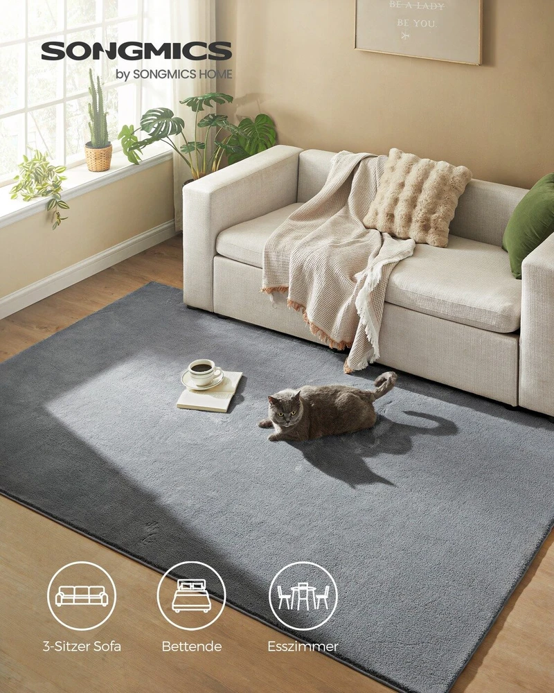 Songmics Kilimas neslystantis 230x160 cm