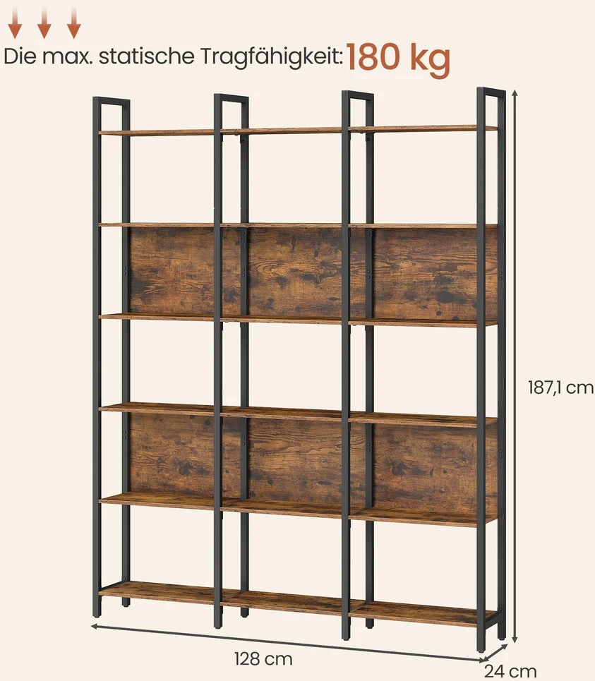 Songmics Knygų lentyna 24 x 128 x 187,1 cm