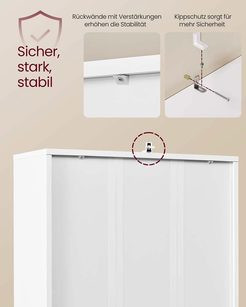 Songmics Lentyna su 6 lygiais, balta, 24x60x175 cm