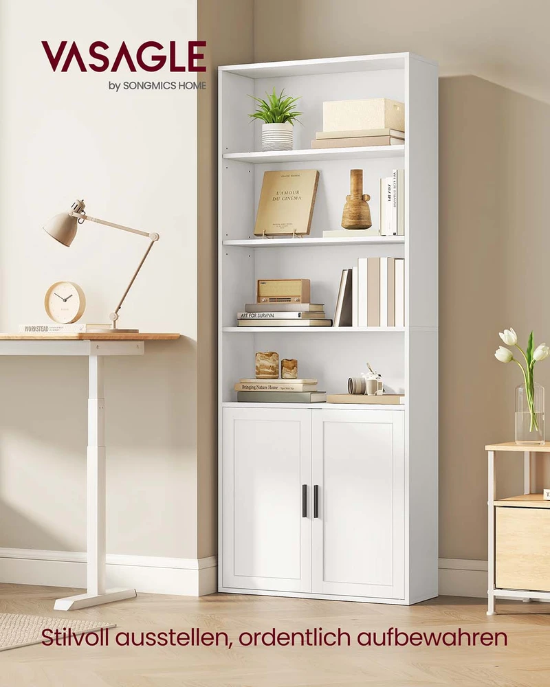 Songmics Lentyna su 6 lygiais, balta, 24x60x175 cm