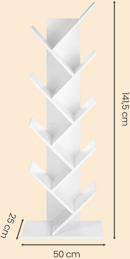 Songmics Knygų lentyna VASAGLE, 25x50x141,5 cm, 8 lentynos