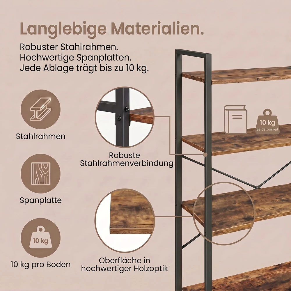 Songmics Knygų lentyna 66 x 30 x 153 cm