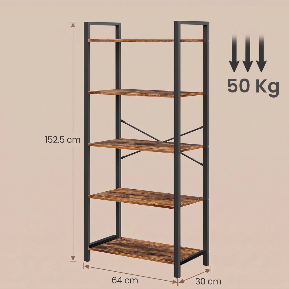 Songmics Knygų lentyna 66 x 30 x 153 cm