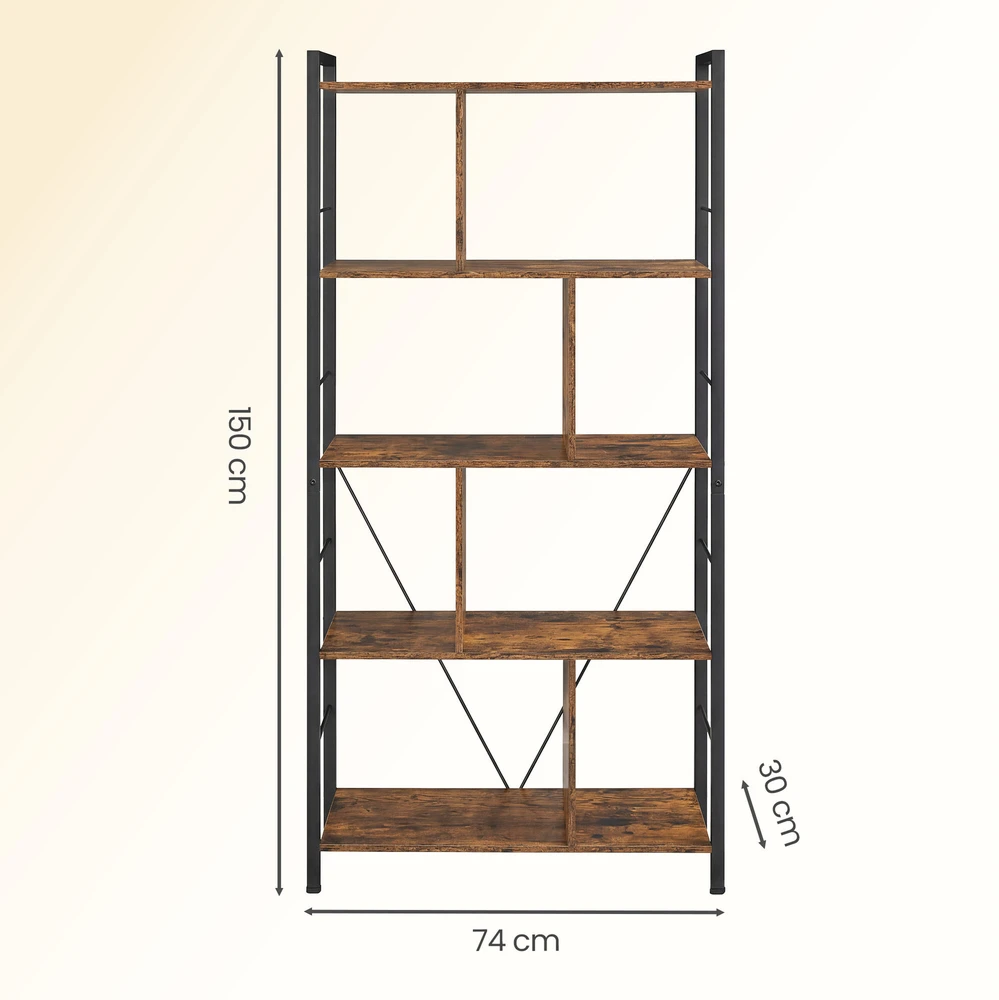 Songmics Knygų lentyna 74 x 30 x 150 cm