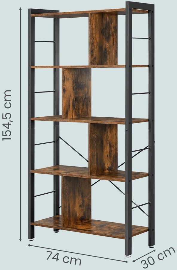 Songmics Knygų lentyna 74x30x154,5 cm