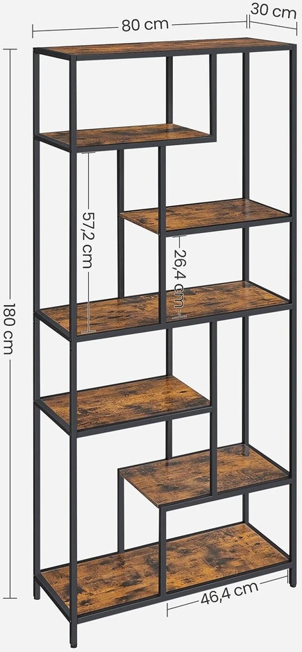 Songmics Vasagle 180 cm aukščio knygų spinta