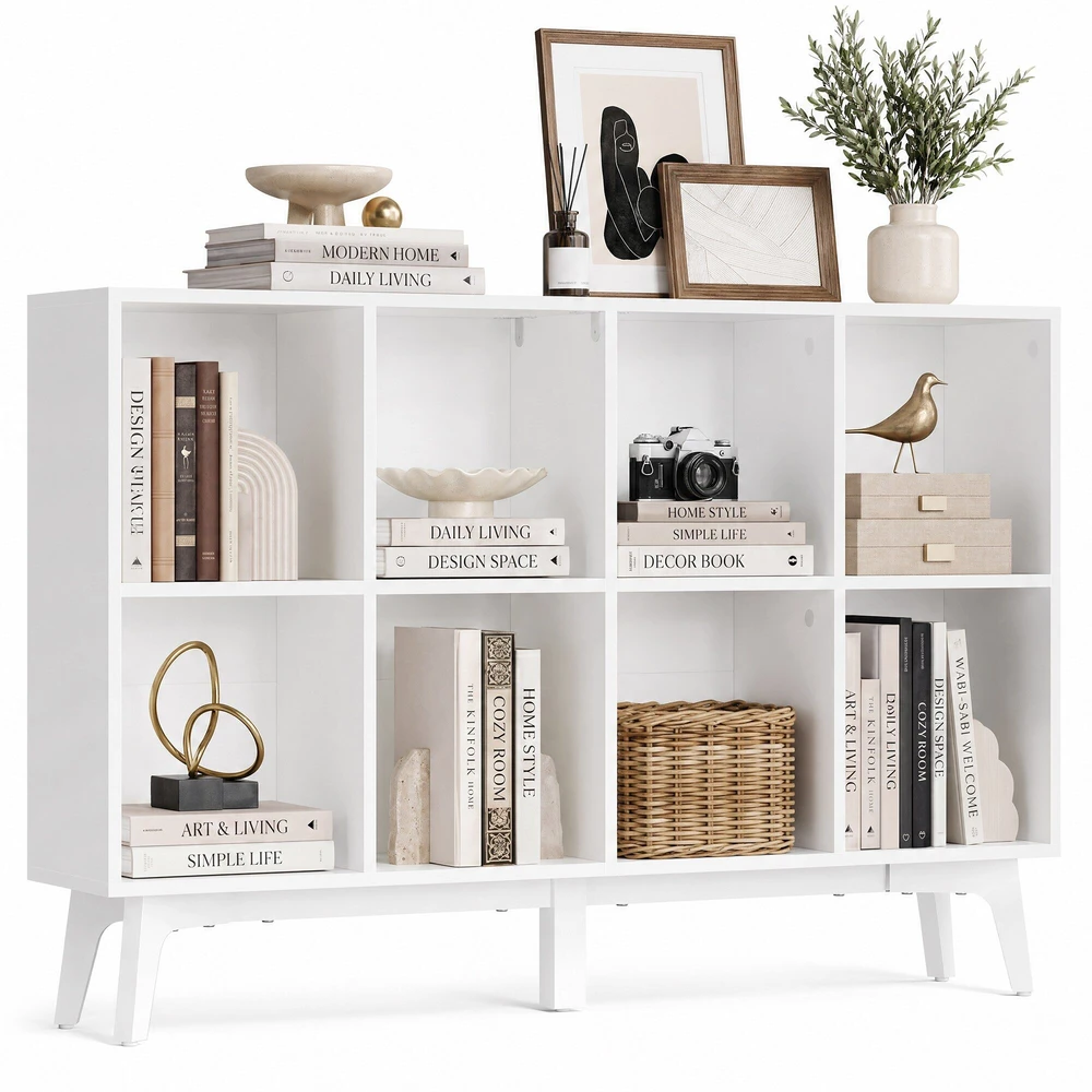 Songmics Lentyna su 8 skyriais, balta, 24 × 119,6 × 77 cm