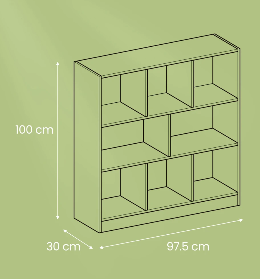 Songmics Knygų lentyna VASAGLE 97,5x100x30 cm, balta