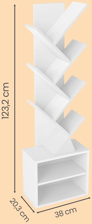 Songmics Knygų lentyna 20,3 x 38 x 123,2 cm
