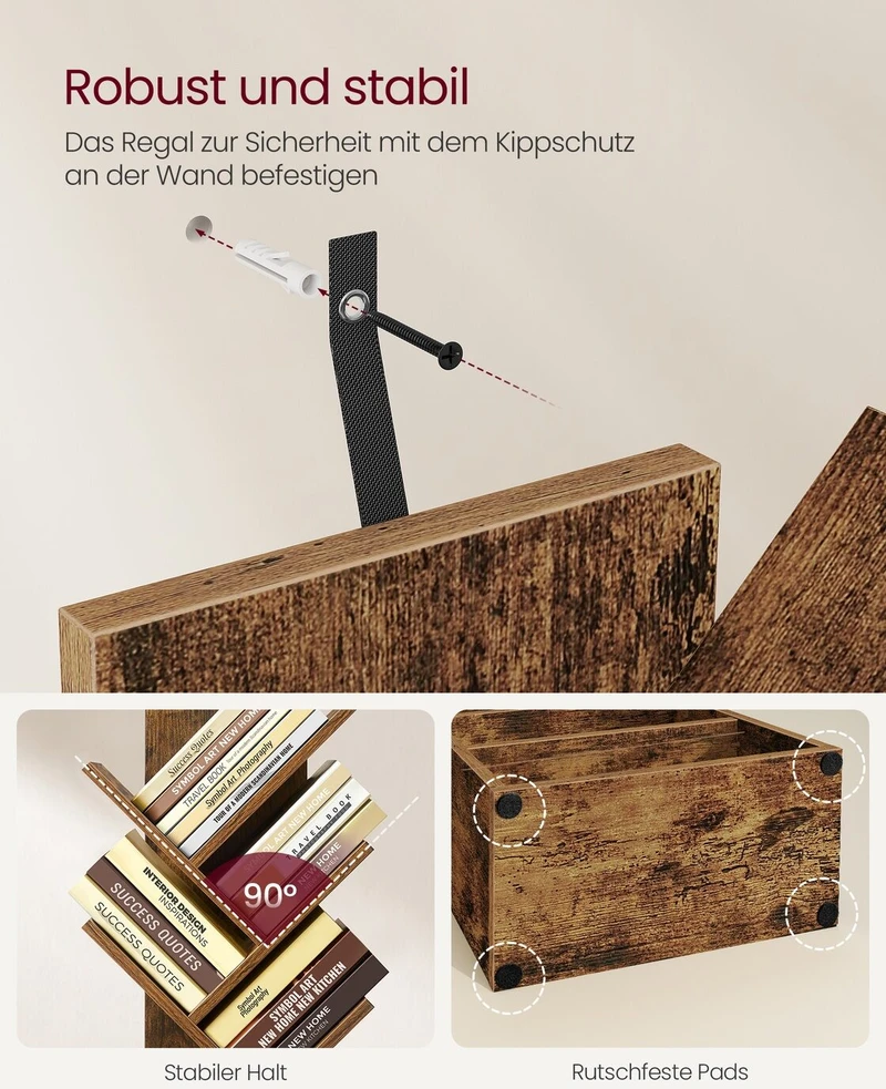 Songmics Knygų lentyna 20,3 x 38 x 123,2 cm