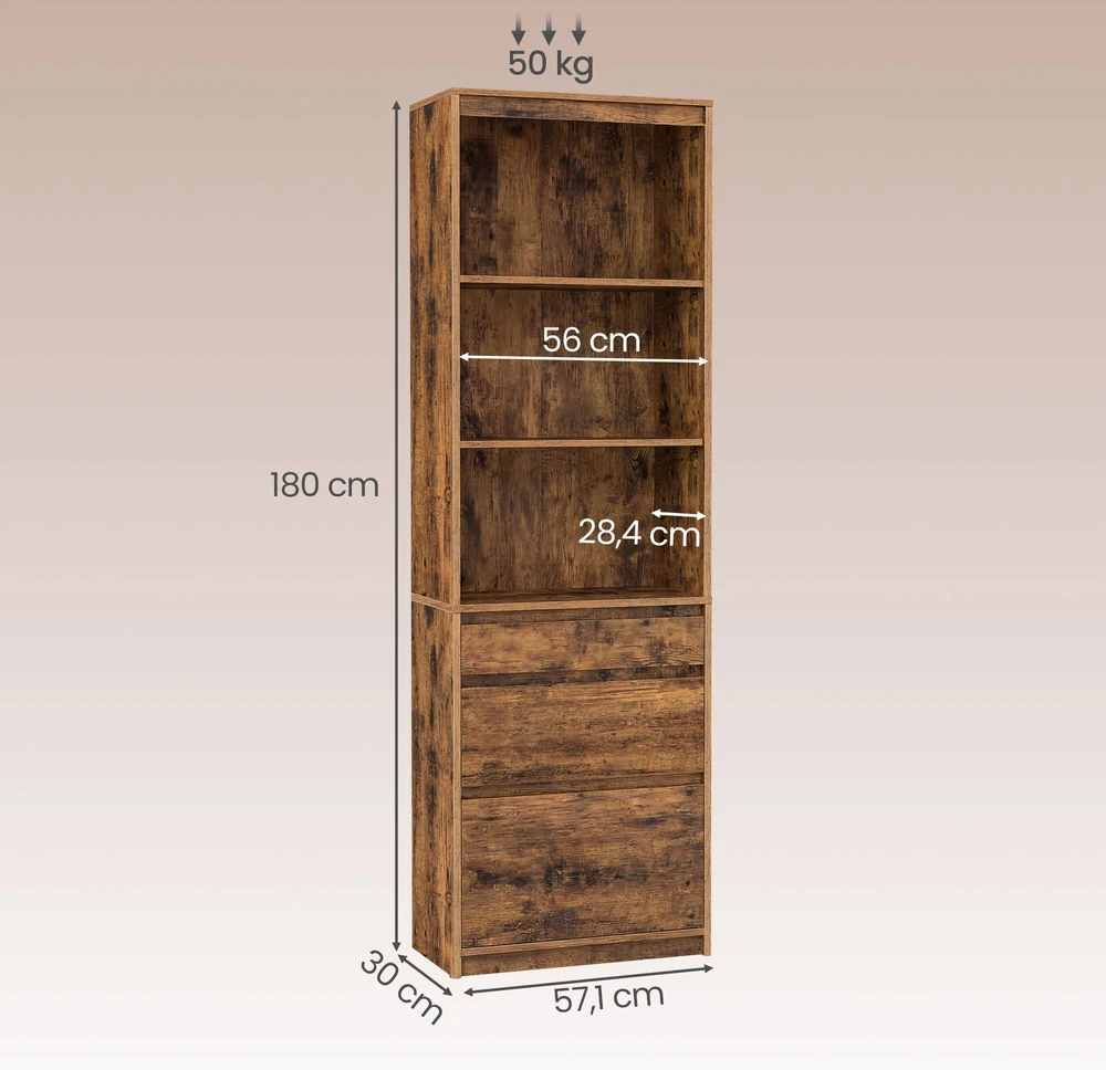 Songmics Knygų lentyna 30 x 57.1 x 180 cm
