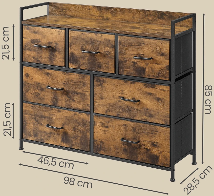 Komoda SONGMICS 7 stalčių 98x28,5x85 cm