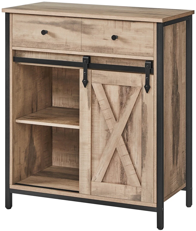 Songmics Šoninė spintelė su stumdomomis durimis 70x30x80 cm