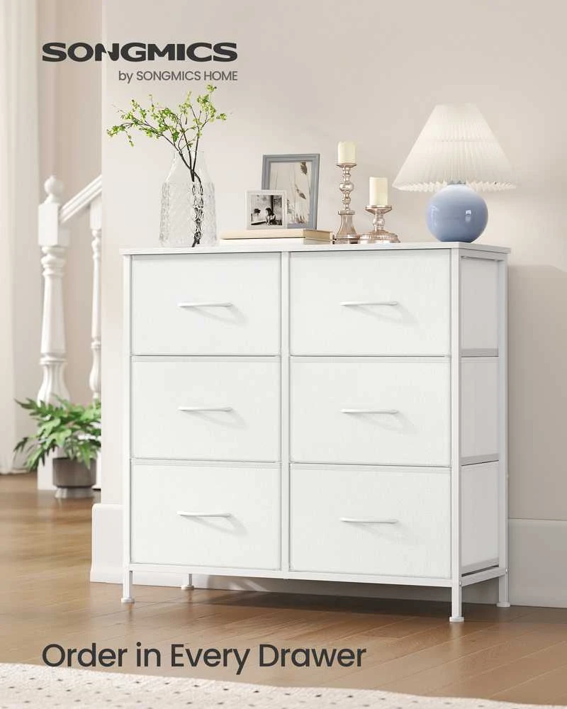 Songmics Komoda 76.7x30x73.7 cm Balta Saugykla