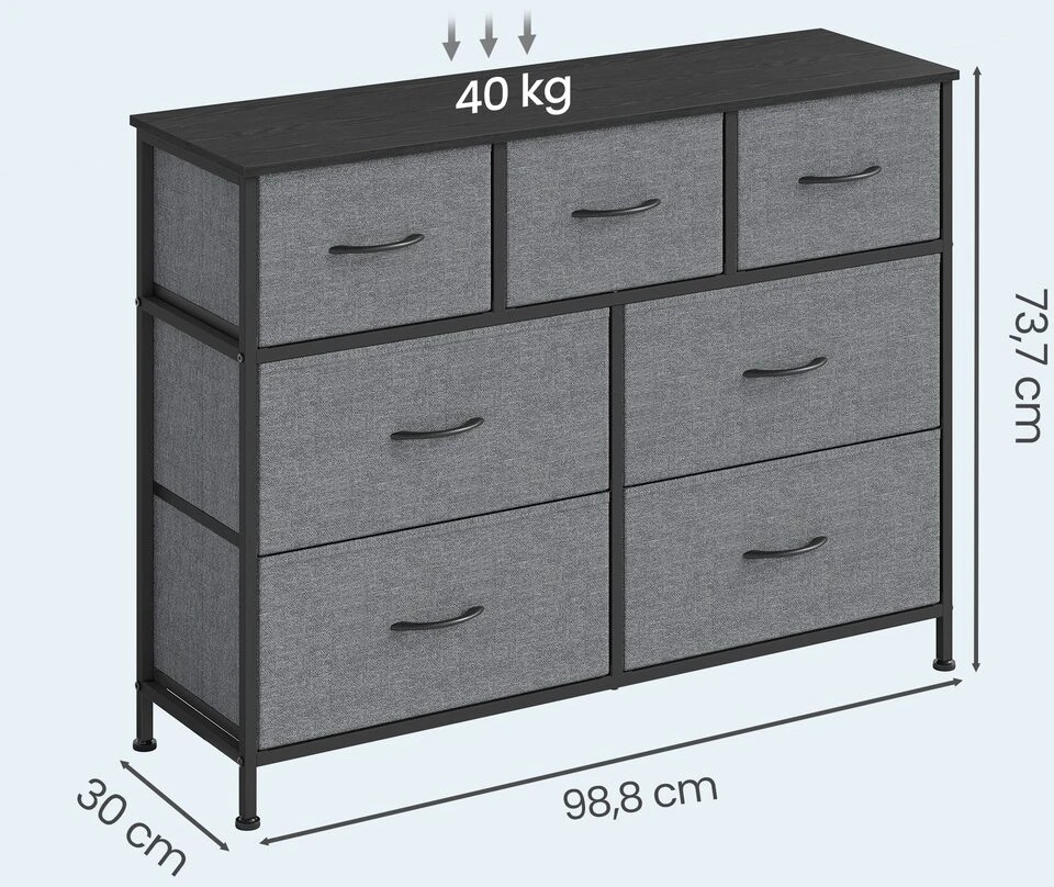 Songmics Komoda 30 x 98.8 x 73.7 cm 7 stalčių