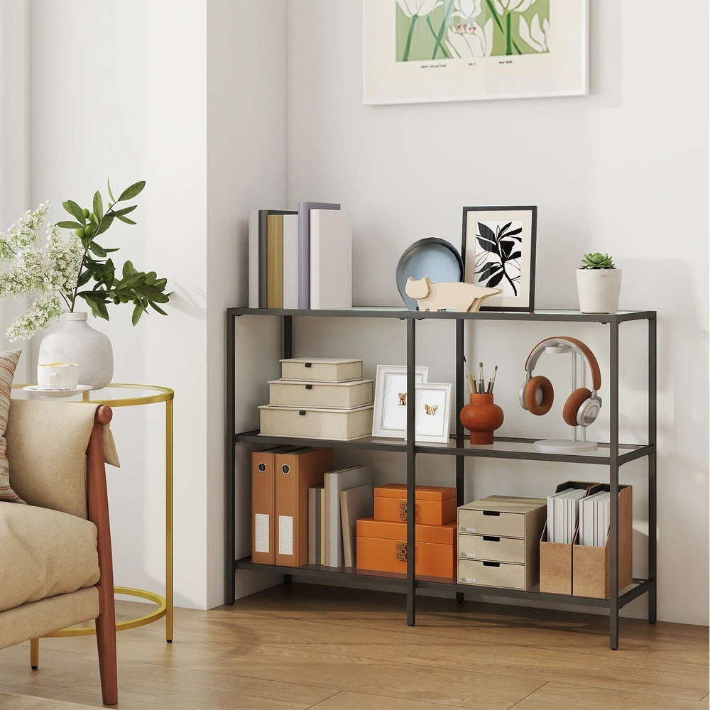Songmics Konsolinis staliukas, juodas, 100x30x73 cm