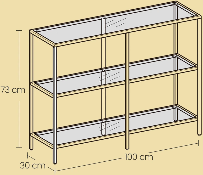 Songmics Konsolinis staliukas, juodas, 100x30x73 cm