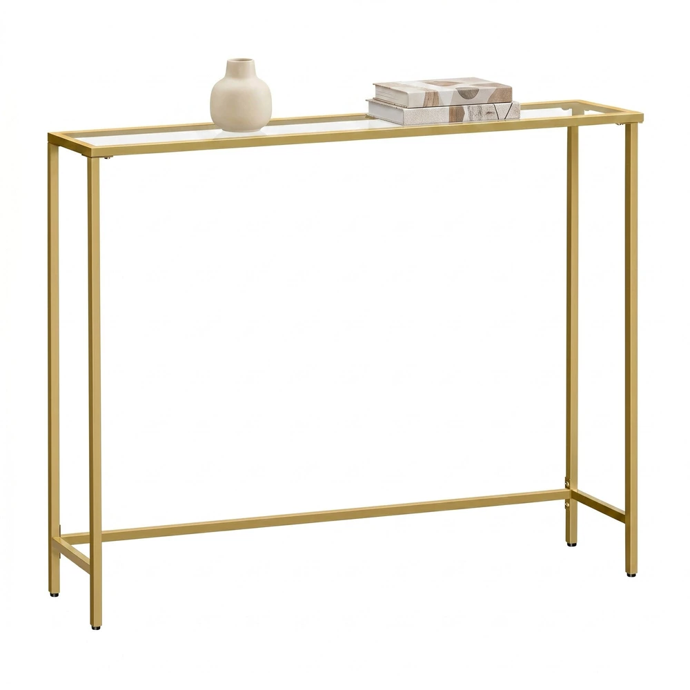 Songmics VASAGLE staliukas iš grūdinto stiklo, konsolinis staliukas, sofos staliukas