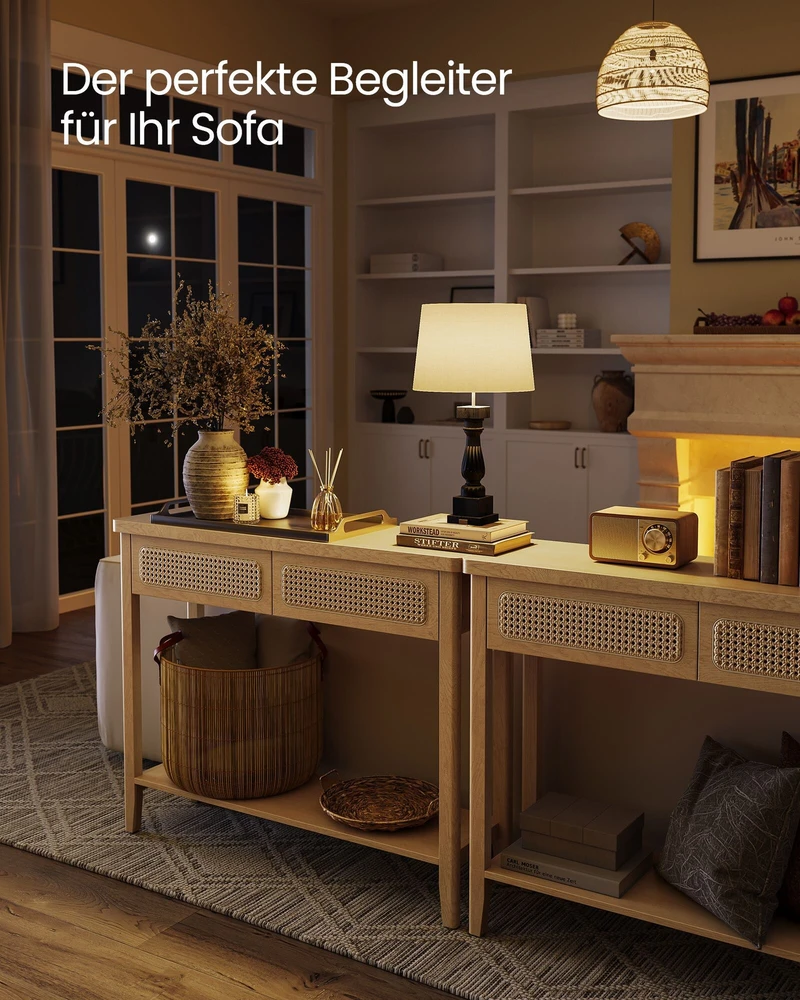 Songmics Vasagle Konsolinis staliukas su 2 stalčiais Boho stiliaus