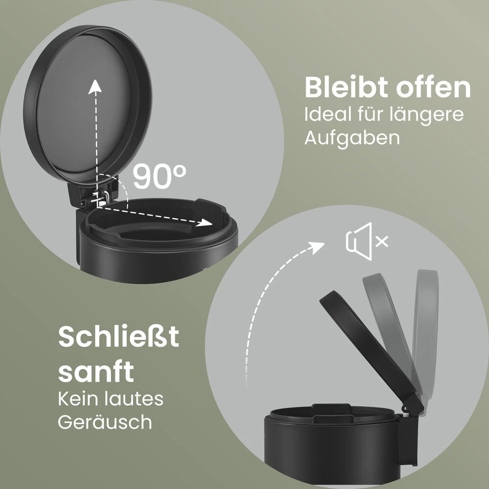 Songmics Kosmetikos šiukšliadėžė, 3 l vonios šiukšliadėžė su „Softclose“ dangčiu