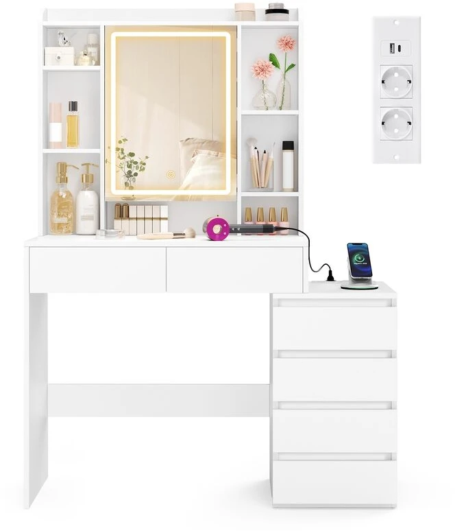 Songmics Kosmetinis stalas 40 x 105 x 145 cm