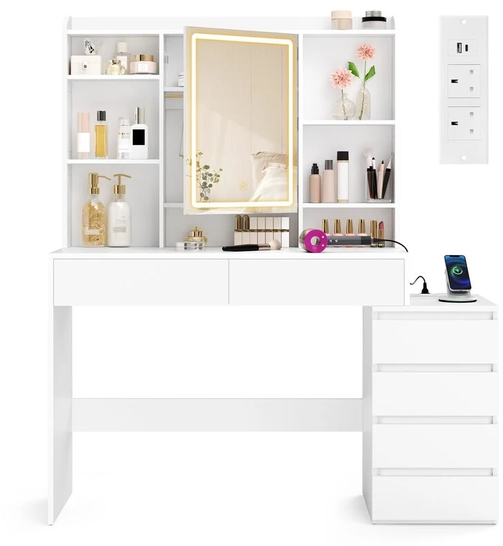 Songmics Kosmetinis stalas 40 x 124,7 x 145 cm