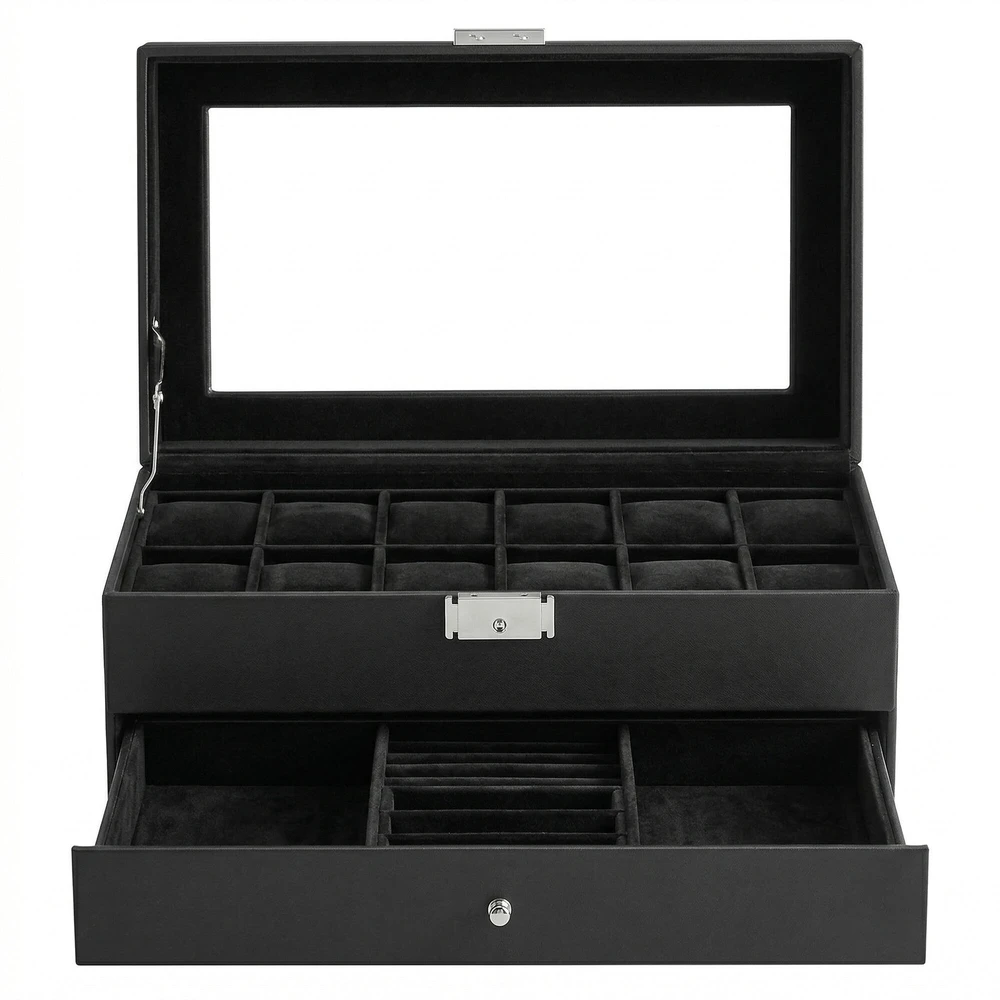 Songmics Laikrodžių dėžė 18.5 x 32.5 x 13.5 cm 12 vnt.