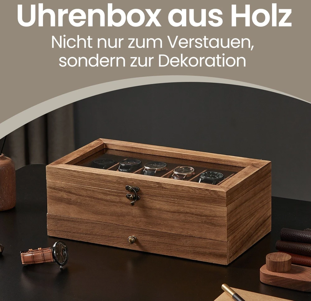 Songmics Laikrodžių dėžė 12 skyrių