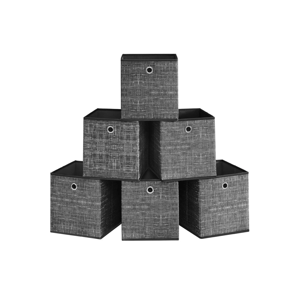 Songmics Dėžutė 26cm rinkinyje 6 juodai margi