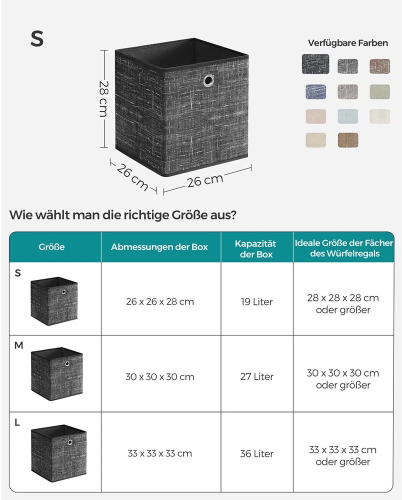 Songmics Dėžutė 26cm rinkinyje 6 juodai margi
