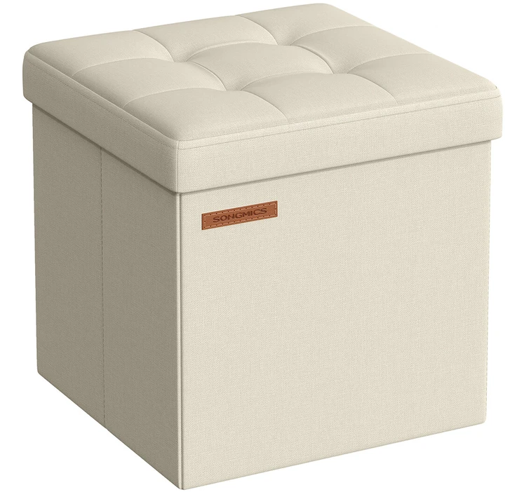Songmics Laikymo pufas, 30x30x30 cm, baltas