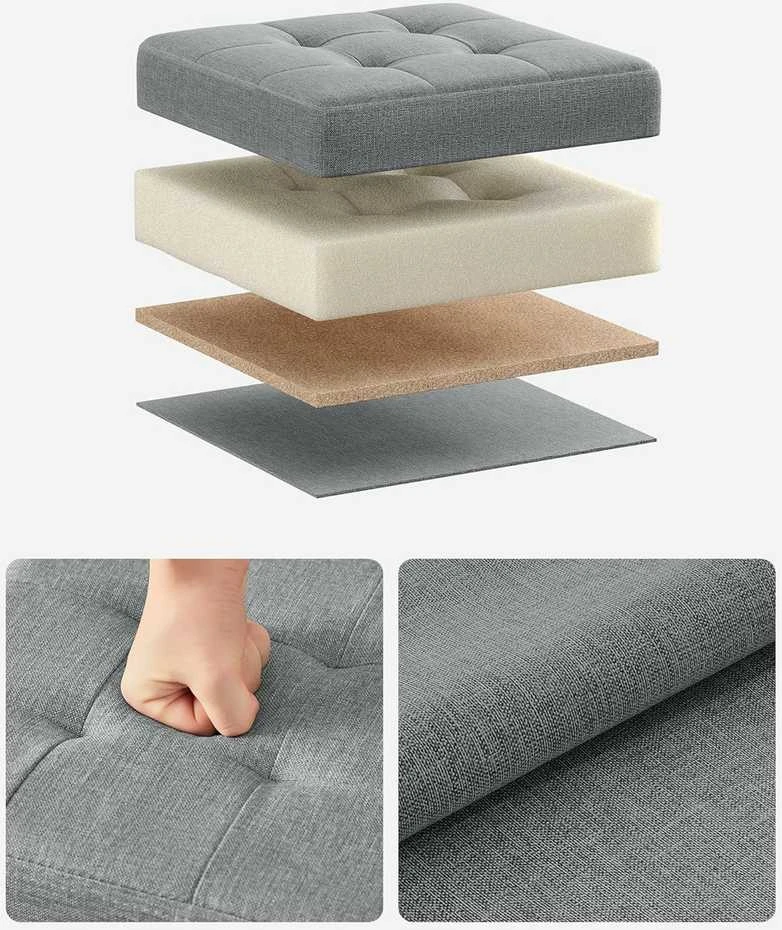 Songmics Laikymo pufas, 30x30x30 cm, pilka